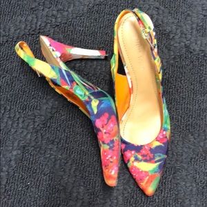 Nine West floral heels